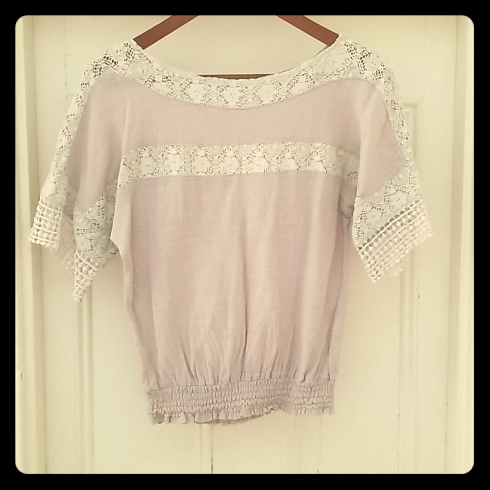 Linen lace top